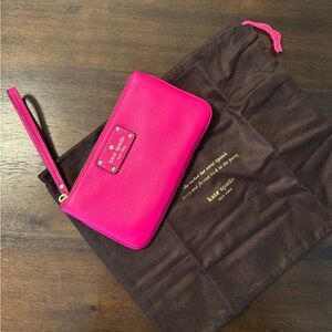 Kate Spade Pink Clutch with Wristlet Strap